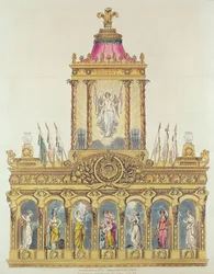 Ackermanns Transparenz, Juni 1814 (Farbradierung & Aquatinta)